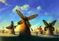 moderno contemporáneo 23 surrealismo mariposa molino de viento